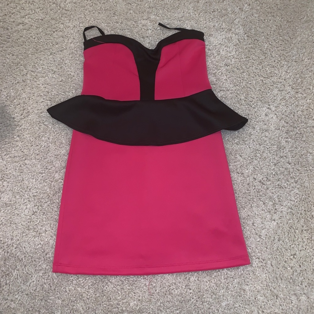 Pink and black dress